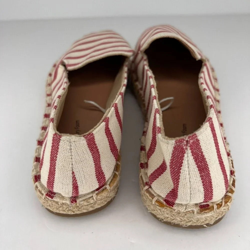 Time And Tru Womens 0889487984542 Canvas Striped Slip-On Size 9 Espadrille